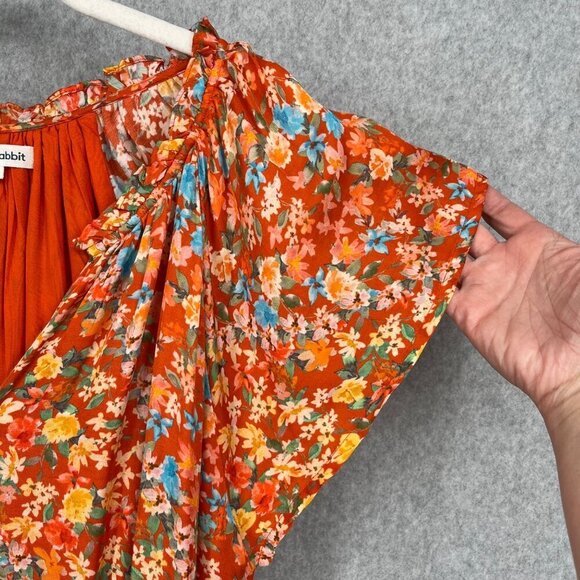 Roller Rabbit Floral Jumpsuit in Orange and Blue - Picture 4 of 14